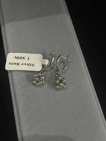 Серебряные серьги: Серебряные серьги, Проба 925, Фианит, Женские — 7