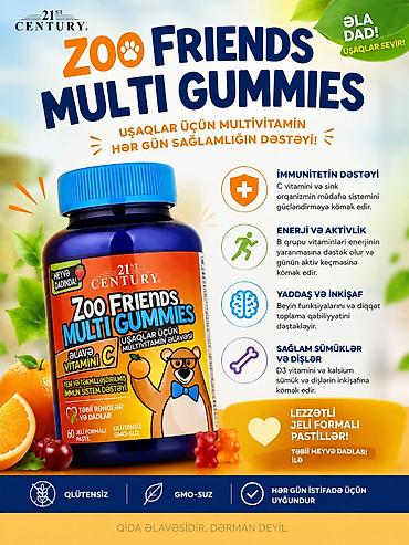 multivitamin: ƏN KEYFİYYƏTLİ AMERİKA VİTAMİNLƏR Gummies – uşaqlar üçün multivitamin — 1