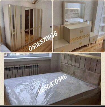 Yataq otağı dəstləri: İkinəfərlik çarpayı, Dolab, Termo, 2 tumba, Azərbaycan, Yeni — 9