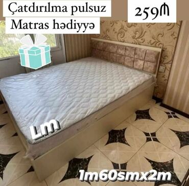 Çarpayılar: Yeni, İkinəfərlik çarpayı, Bazasız, Matras ilə, Siyirməsiz, Azərbaycan — 8