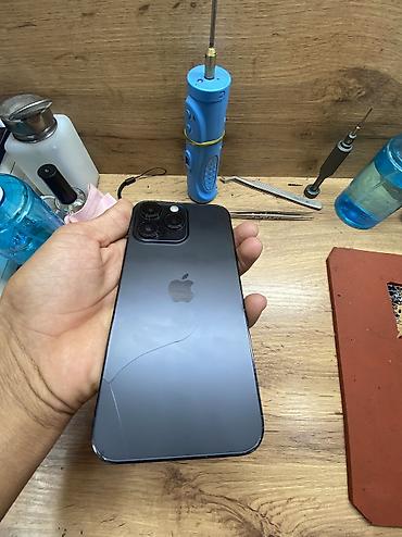 Мобильные телефоны: IPhone 14 Pro Max, Б/у, 256 ГБ, Black Titanium, Защитное стекло, Чехол, 100 % — 1