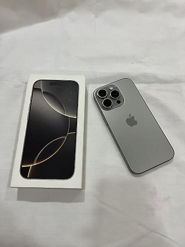 IPhone 16 Pro, Б/у, 256 ГБ, Natural Titanium, Чехол, Кабель, Коробка, 88 %