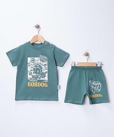 decak 104: Komplet majica i šorc “Street Style” – zeleni - Šifra proizvoda — 1