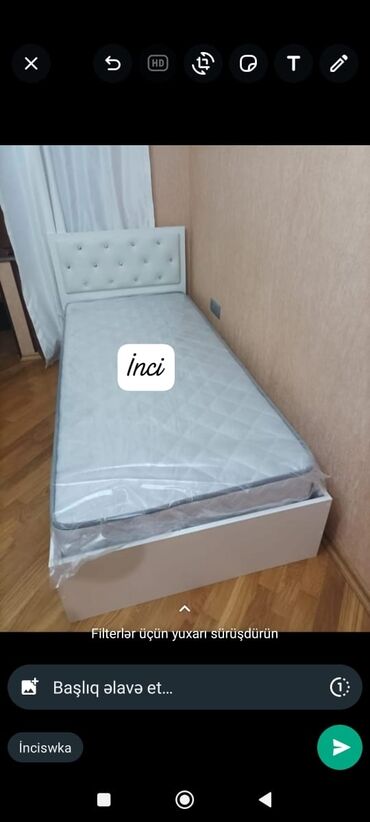 Çarpayılar: Yeni, Təknəfərlik çarpayı, Bazasız, Matras ilə, Siyirməsiz, Azərbaycan — 22