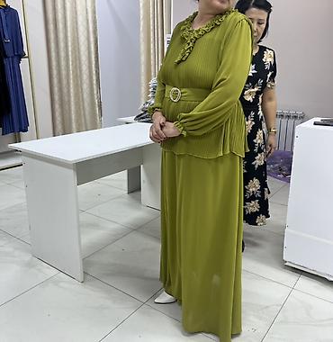 макси суктер: Вечернее платье, Длинная модель, Шифон, С рукавами, L, XL, 2XL — 1