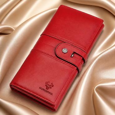 torbe original: Elegantan ženski novčanik – crveni - Materijal: glatka — 1
