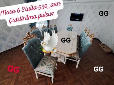 столы стулья: Masa desti yeni qonaq otağı mebeli
