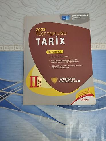 Məhsul: “Tarix – 2023 Test Toplusu”, II hissə Təsvir: - Nəşr: Dövlət