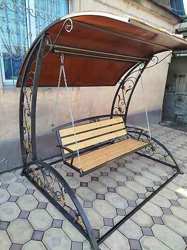 Садовые качели: Садовые качели Металл, Со спинкой, С крышей — 5