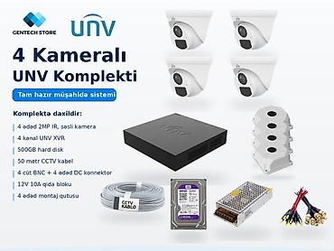 UNV 4-lü kamera dəsti Setə daxildir: UNV 4-lü Kamara Dəsti ☑️1 ədəd