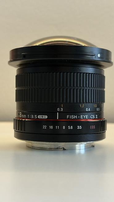firi: Samyang 8mm f/3.5 UMC Fish‑Eye CS II (EOS mount) Vəziyyəti: işlənmiş — 2