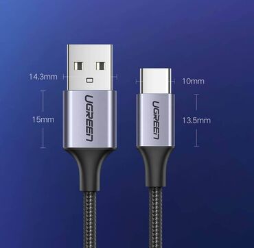 type c кабель: Кабель Ugreen 60125 USB 2.0 - Type C Charge 3.0 3A, длина