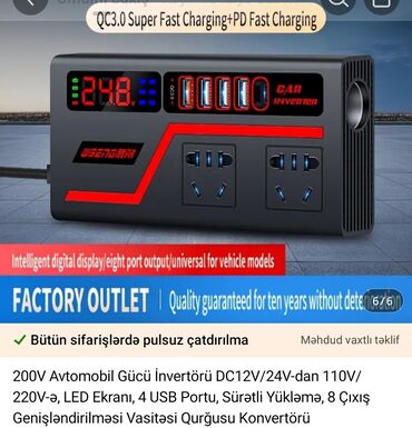 İnverterlər: Yeni Inverter, 100-300 Vt, 12 - 220 volt, Ünvandan götürmə, Ödənişli çatdırılma — 5