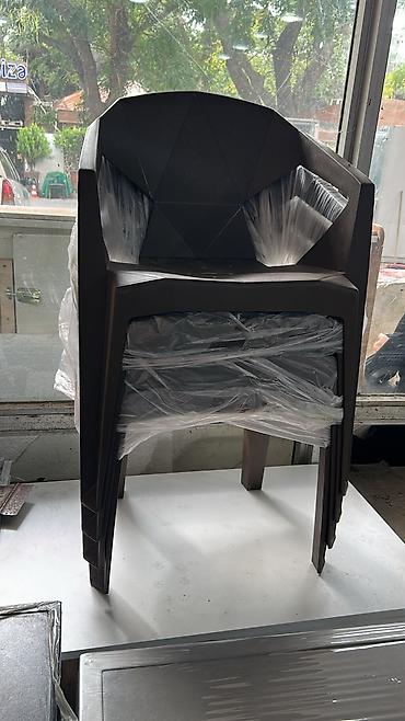 Садовая, уличная мебель: Plastik oturacaq – yığılabilən/steklenən model - Material: bərk və — 1