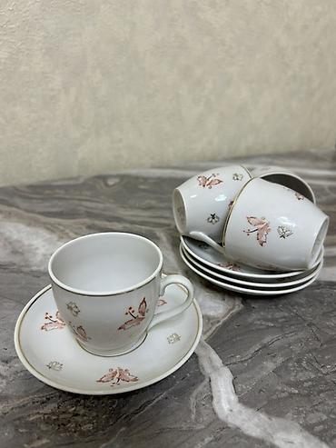 Çay dəsti, rəng - Ağ, Farfor, 6 nəfərlik
