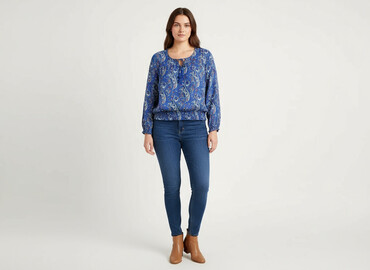 Blouses: Peacocks, Women's blouse, size 2XL