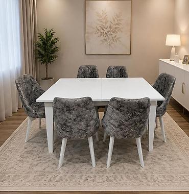 Qonaq otağı üçün, İşlənmiş, Kvadrat masa, 6 stul lalafo.az -da Qonaq otağı üçün, İşlənmiş, Kvadrat masa, 6 stul