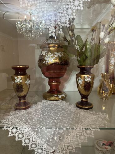 gence ev satilir: Набор ваз, Богемское стекло