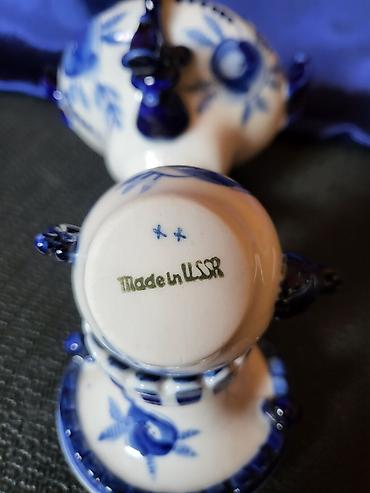 Figure: Kompletan ukrasni samovar Gzhel USSR iz 70ih.godina. Originalni ruski — 18