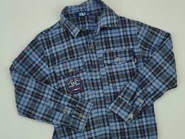 biala koszula 98: Shirt 7 years, condition - Good, pattern - Cell, color - Blue