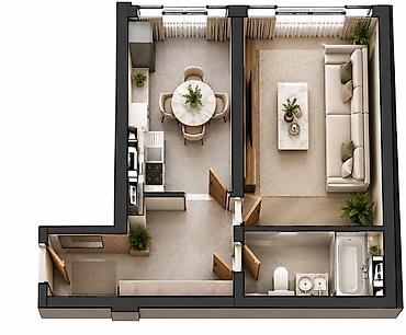1 комната, 37 м², Элитка, 3 этаж