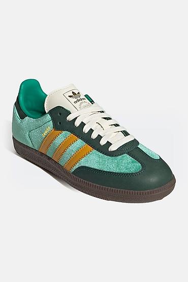 samba: Кроссовки Adidas Originals Samba OG shoes в зеленом цвете. Верх — 3