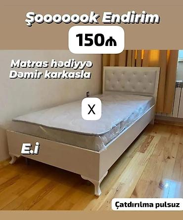 Şkaflı tək nəfərlik çarpayı dəsti - Ölçü: tək nəfərlik - Rəng: ağ -