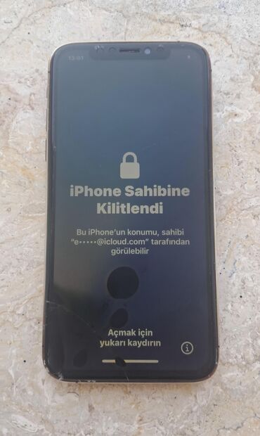 телефон айфон: IPhone X, 256 ГБ, Черный, Битый