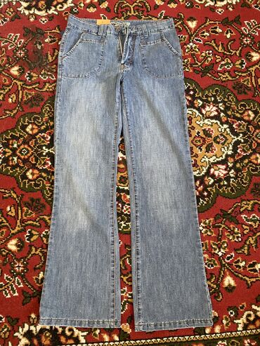 брюки джинсы женские: Юбка-брюки, Китай, Высокая талия, XS (EU 34), XL (EU 42), 2XL (EU 44), цвет - Голубой