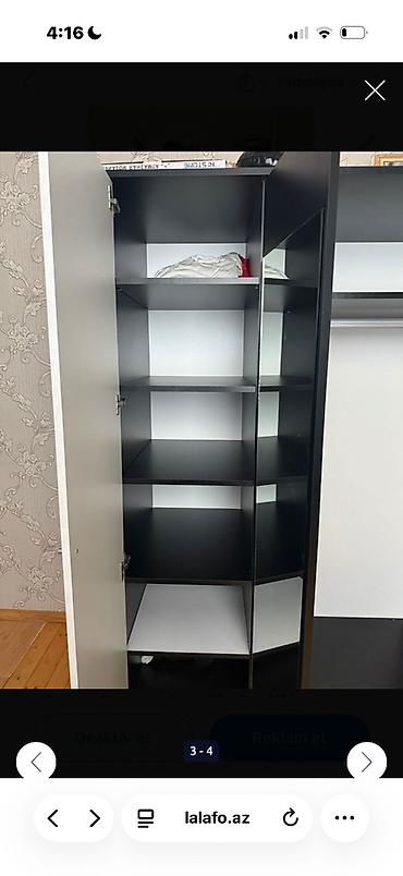 kombi şkafı: Üç qapılı paltar şkafı - Rəng: ağ-qara kombinasiyası, ön hissədə — 2