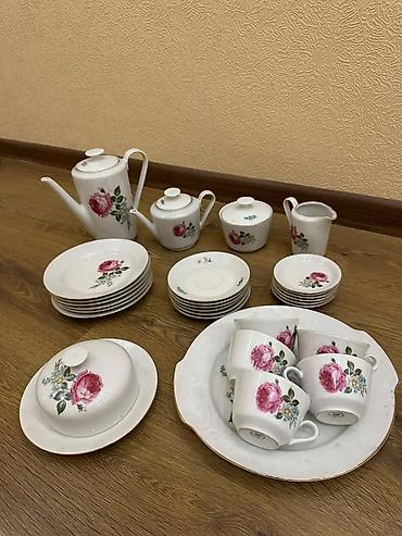 Фарфоровый чайно кофейный сервиз KAHLA (Германия/ГДР), белый фарфор с at lalafo.kg Фарфоровый чайно кофейный сервиз KAHLA (Германия/ГДР), белый фарфор с