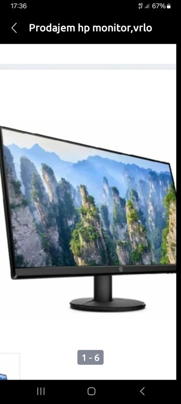 monitori: Prodajem hp monitor 24 " vrlo malo korišćen,nov,dogovor,zvučnici