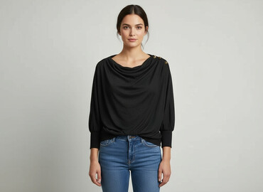włoskie bluzki lniane: Women's blouse, size One size