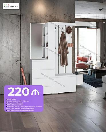 Dəhliz dolabı – çoxfunksiyalı giriş mebeli - Komplekt tərkibi: geniş