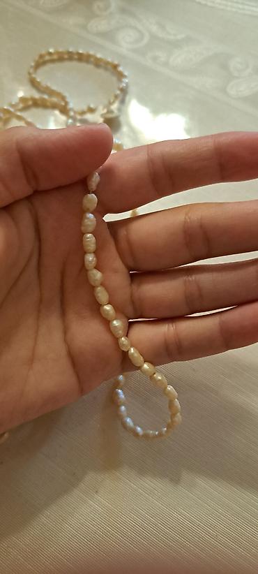 xac boyunbagi: Təbii inci muncuq dəsti - Material: təbii şirin su incisi tipli — 3