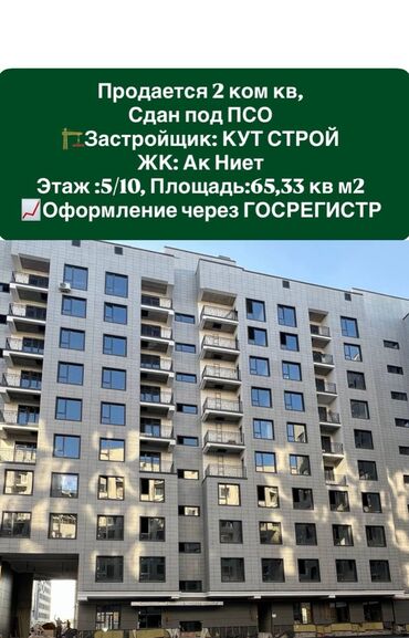 профсоюзная квартира: 2 комнаты, 65 м², Элитка, 5 этаж, ПСО (под самоотделку)
