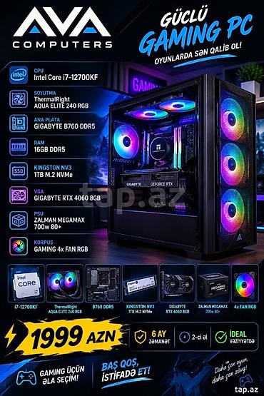 🔥 **AVA COMPUTERS — GÜCLÜ GAMING PC** 🔥 🖥️ **Texniki xüsusiyyətlər:**