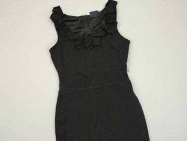 czarna sukienki z tiulowymi rękawami: Sukienka, XS, stan - Bardzo dobry