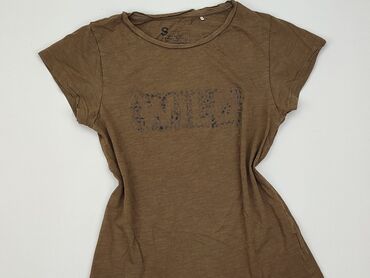 brązowy t shirty damskie: T-shirt, S, stan - Dobry