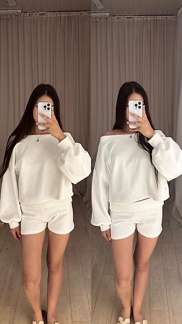 nike tech flecce: Женские комплекты лонгслив + шорты и спортивный костюм Вариант 1 — 2