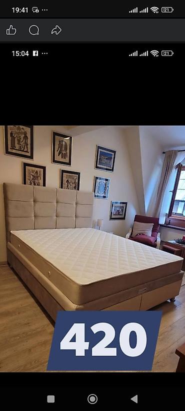 Kreveti: Boxspring krevet sa uzglavljem i dušekom - Tip: boxspring sistem — 3