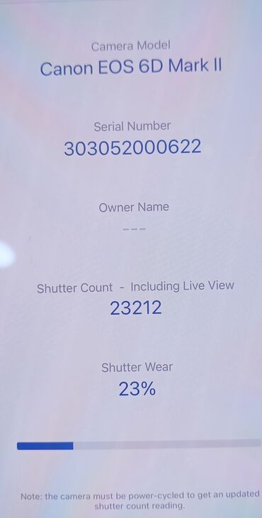 texno pova 5: Canon 6 d mark 2 prabek 23 k ideal vəziyyətdə body tecili satilir