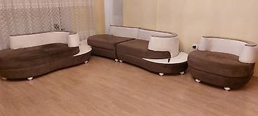 Modern dizaynlı 3-lü salon dəsti - Tərkib: 1 böyük modullu divan (iki