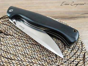 Охотничьи ножи: Складной нож Калан от Витязь сталь 65x13, рукоять дерево Охота и — 10