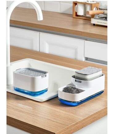 Другая посуда и кухонный инвентарь: Удобный диспенсер ( дозатор) для моющего средства. С дополнительной