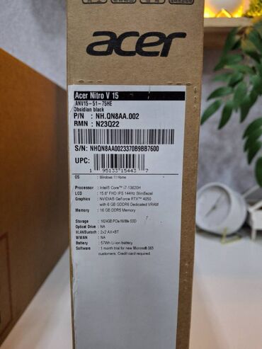 Acer: Yeni Acer Nitro, 15.6 ", Intel Core i7, 1 TB, Ünvandan götürmə, Pulsuz çatdırılma, Ödənişli çatdırılma -da lalafo.az — 9 Acer: Yeni Acer Nitro, 15.6 ", Intel Core i7, 1 TB, Ünvandan götürmə, Pulsuz çatdırılma, Ödənişli çatdırılma — 9