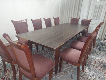 мебель из дерева: Комплект стол и стулья Для зала, Б/у