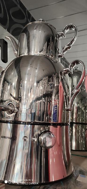 turk samovarı: Samovar elektrik samovar Korkmaz Turk istehsali 4 litr su 1.8 litr cay — 2