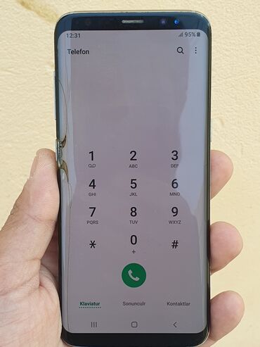 telefon ekran: Samsung Galaxy S8, 64 GB, rəng - Gümüşü, Sensor, Barmaq izi, Simsiz şarj