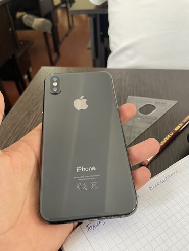 appl x: IPhone X, Жаңы, 64 ГБ, Jet Black, Каптама, Коргоочу айнек, 100 %